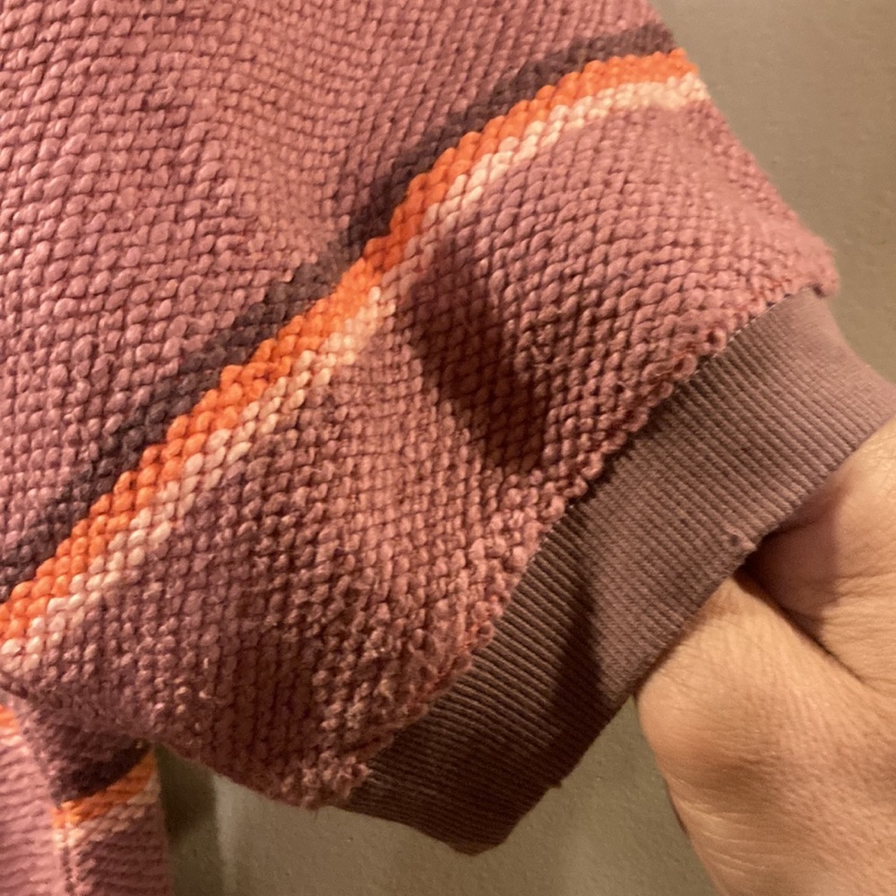 Free People Rose Brown Striped Knit Polo Top - Picture 4 of 11
